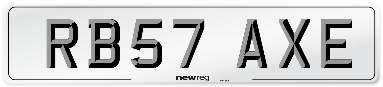 RB57 AXE Number Plate from New Reg